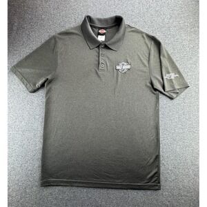 Harley Davidson Motorcycles Men's Polo Shirt Size Large Dark Ash Naples FL. Logo